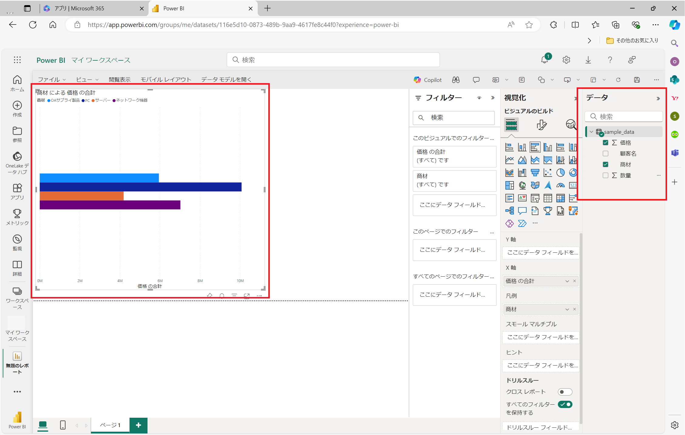 表示させるグラフの対象