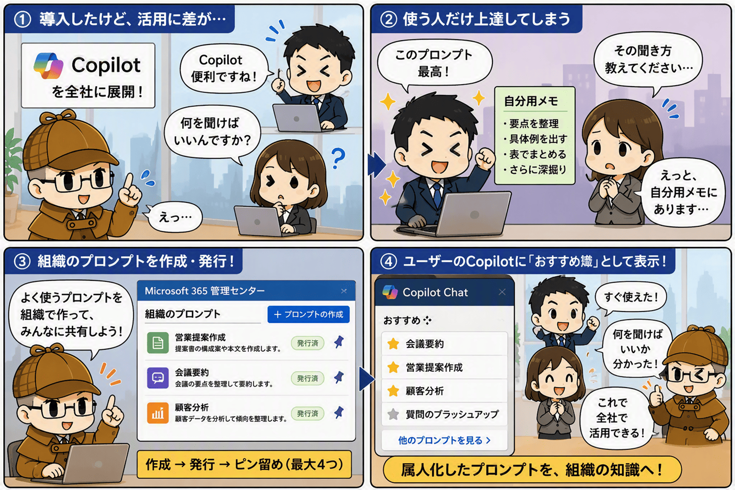 Microsoft Copilot に「組織のプロンプト」を展開してみよう