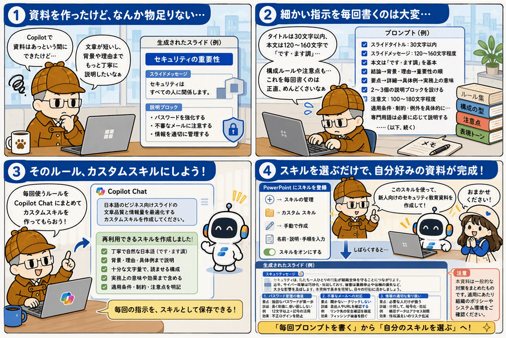 Copilot in PowerPoint にスキルを登録して、プレゼン資料を最適化しよう