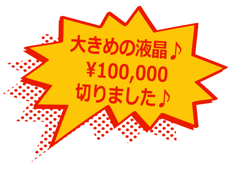 大きめの液晶♪\100,000切りました♪