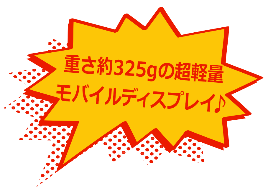 重さ約325gの超軽量モバイルディスプレイ♪