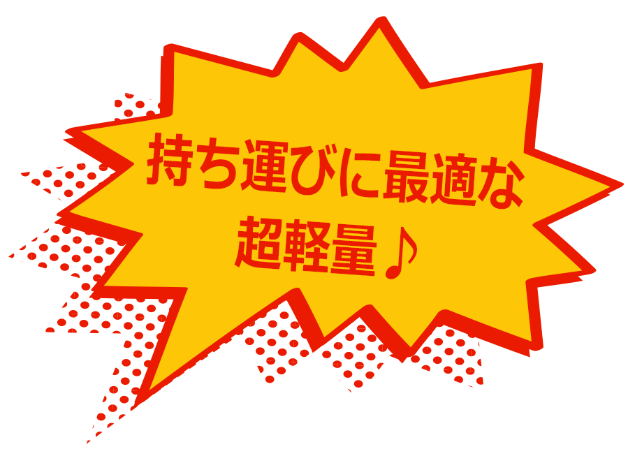 持ち運びに最適な超軽量♪